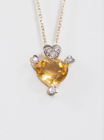 Heart of hearts with Citrine & Diamond stones